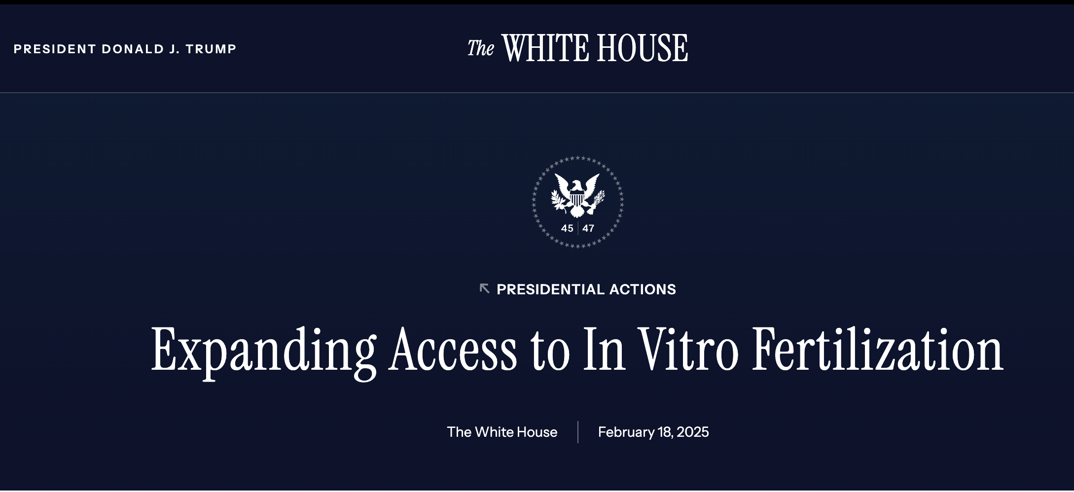 Trump IVF Executive Order: What It Means for Fertility Patients